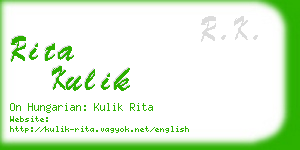 rita kulik business card